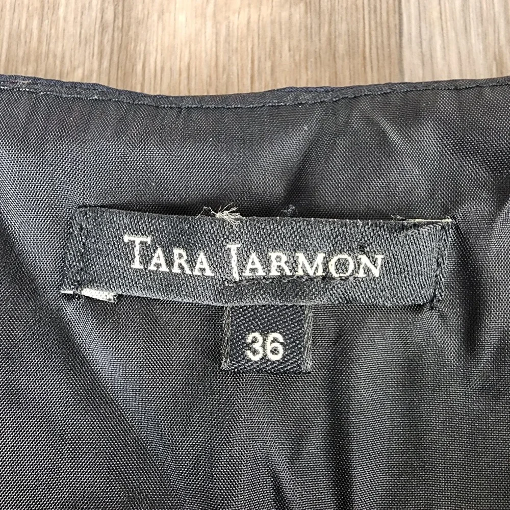 Tara Jarmon Navy Blue 100% Silk Polka‎ Dot Pleated Mini Skirt Made In France 36